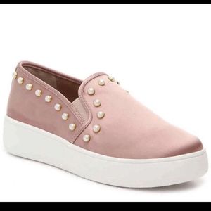 Steve Madden Genette Braylon Women’s Pink Platform Slip On Pearls